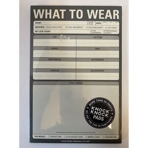 Knock Knock WHAT TO‎ WEAR clothing decision Notepad 60 sheets